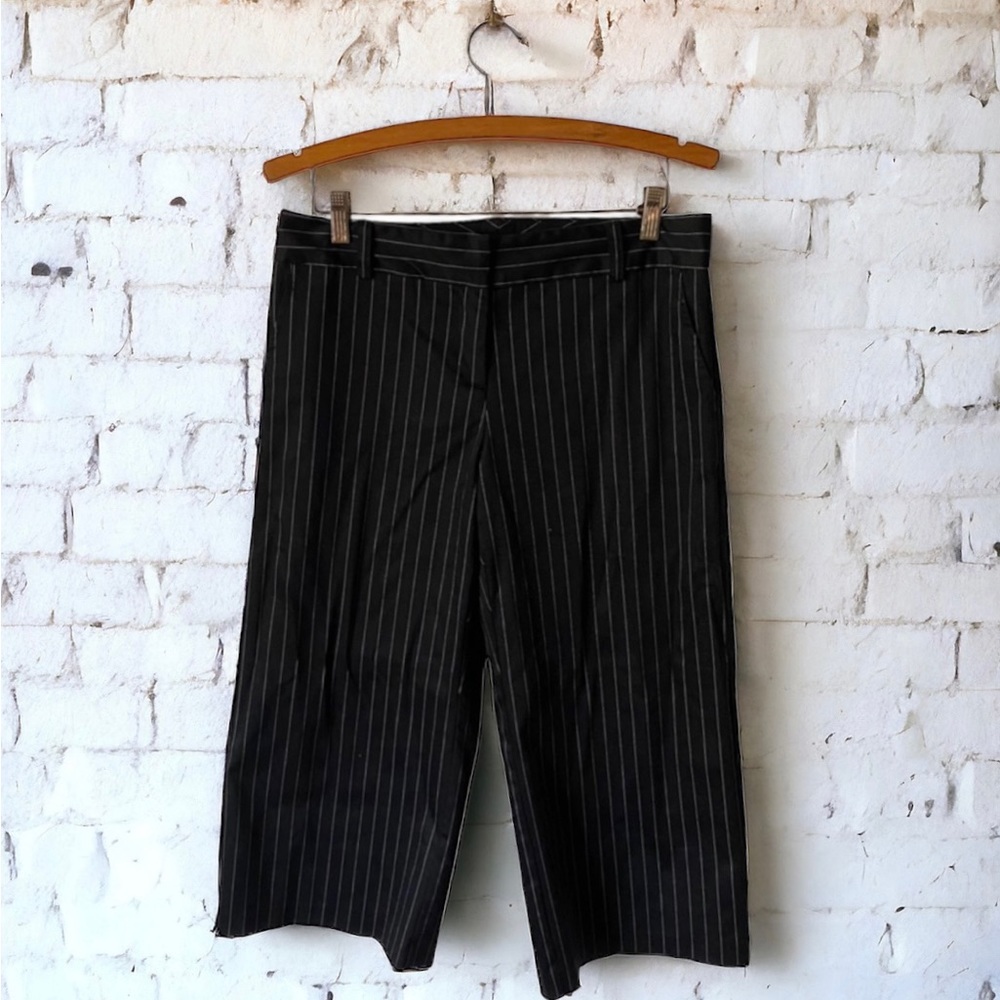 🤑 10/$100 Liquid black pinstripe cropped wide flare leg slacks trousers 8